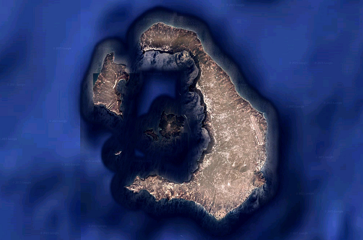 Δορυφορική Φωτογραφία της Σαντορίνης